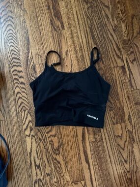 YoungLA Black Spaghetti-Strap Workout Top